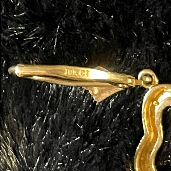 🔥Vintage 10K CI Diamond Heart Danglers - Picture 7 of 9